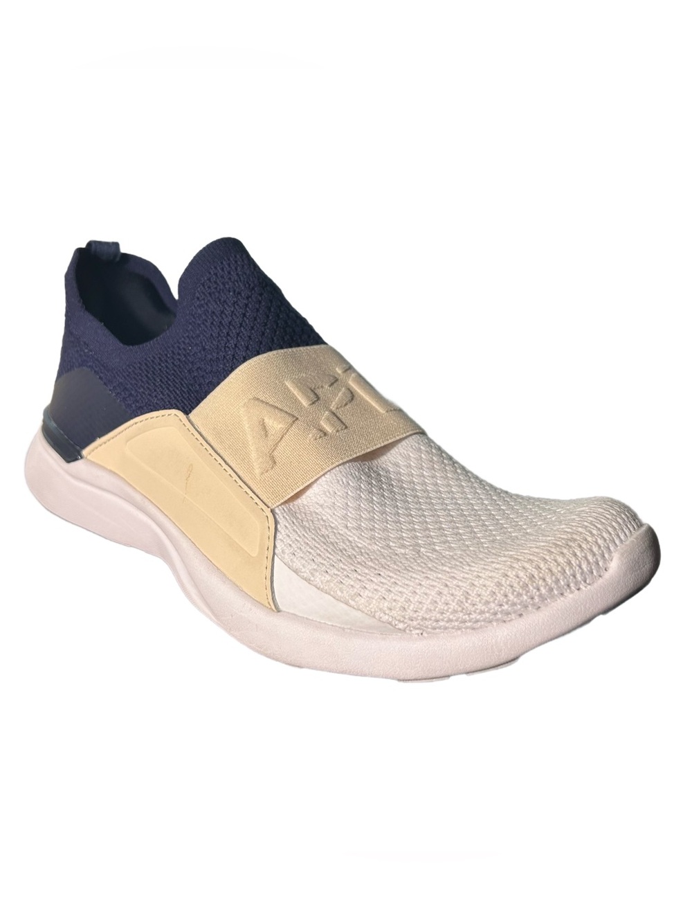 APL Athletic Propulsion Lab Sneakers Size 8.5 Techbloom Bliss Navy Cream Beige